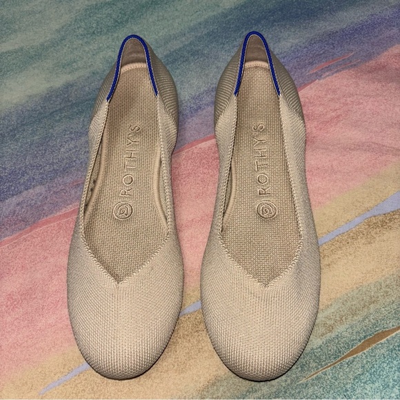 Rothy's The Flat Ecru Knit Fabric Slip On Everyday Ballet Flats Women’s US 6.5 - Picture 5 of 10